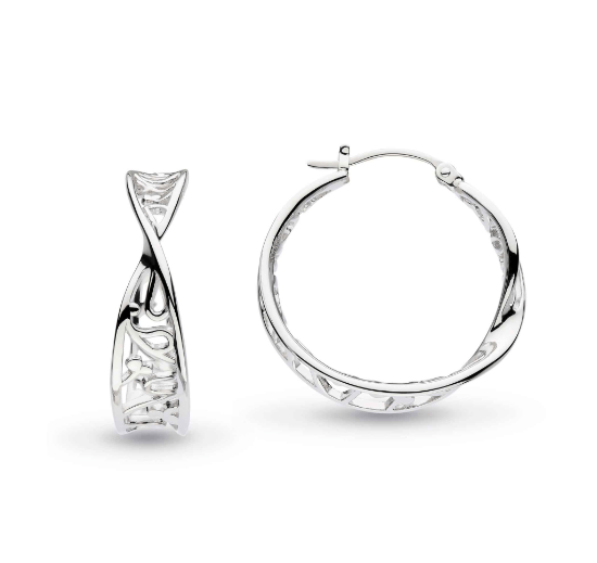 Silver blossom flourish large hoop earrings Earrings Kit Heath