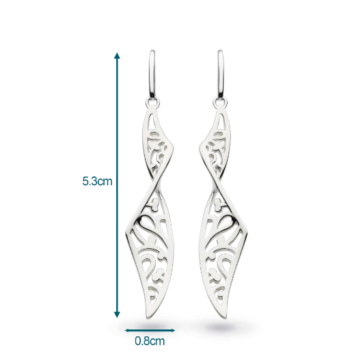Silver blossom flourish twist drop earrings Earrings Kit Heath