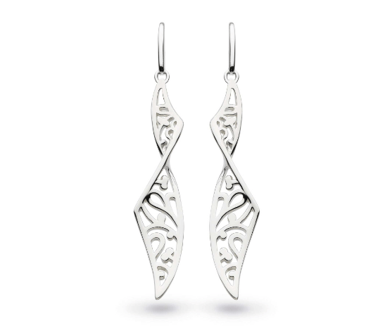 Silver blossom flourish twist drop earrings Earrings Kit Heath