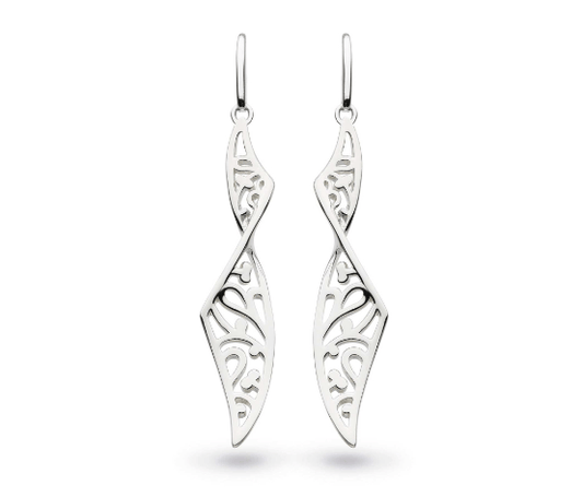 Silver blossom flourish twist drop earrings Earrings Kit Heath