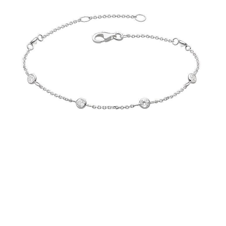 Silver chain and cubic zirconia bracelet Bracelet DEW   