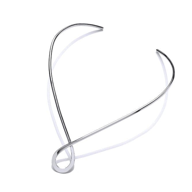 Silver Cross over Loop Collar Necklace Cavendish French