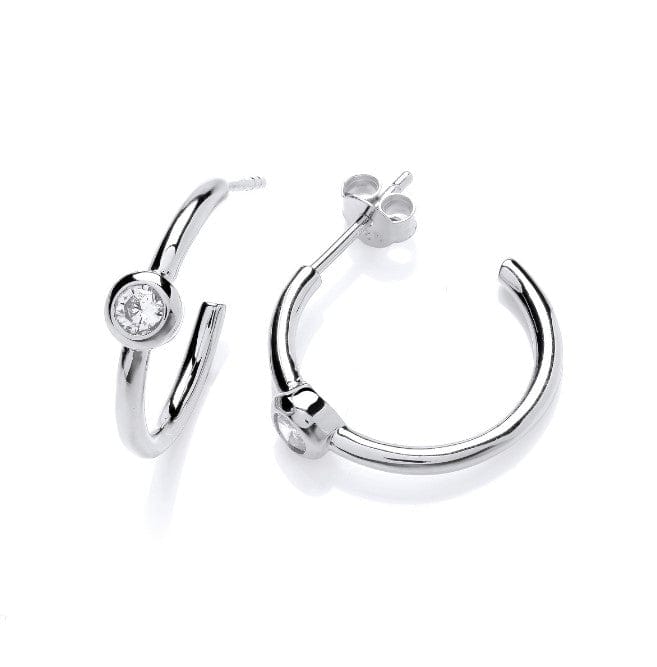 Silver & Cubic Ziirconia Hoop Earrings Earrings Cavendish French