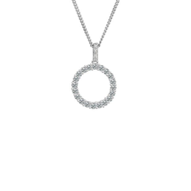 Silver cubic zirconia hoop pendant Pendant Amore