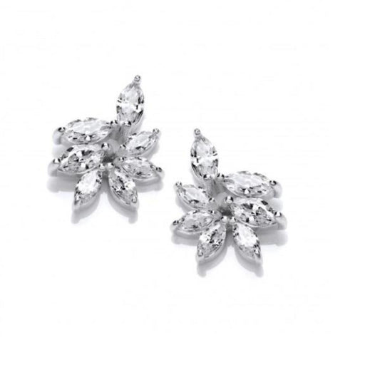 Silver cubic zirconia Iris stud earrings Earrings Cavendish French   