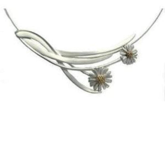 Silver daisy neckwire necklace Necklace McMaster and Tingley   