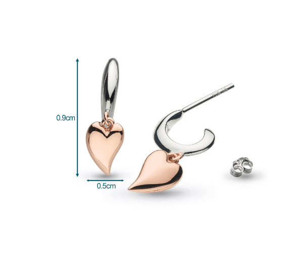 Silver Desire Kiss Blush Mini Heart Hoop Drop Earrings Earrings Kit Heath