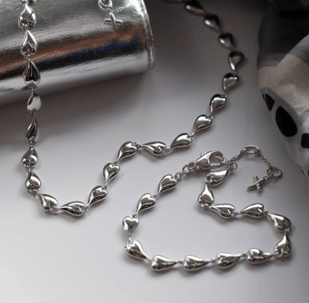 Silver desire kiss linking heart bracelet Bracelet Kit Heath