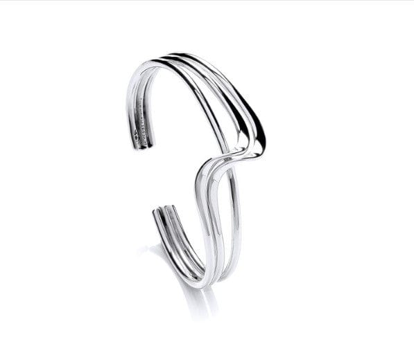 Silver double wave 3/4 bangle Bangle Cavendish French