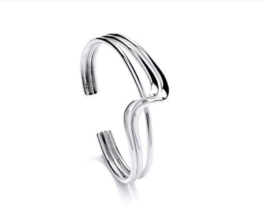Silver double wave 3/4 bangle Bangle Cavendish French