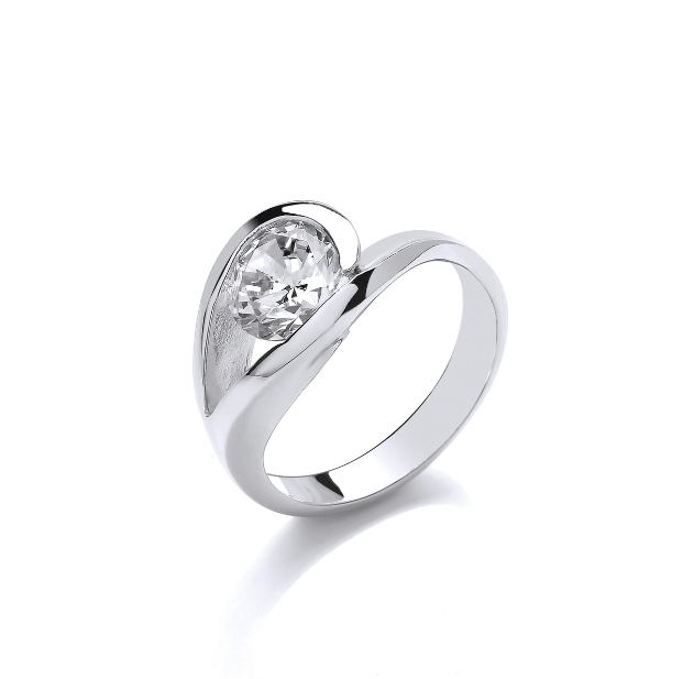 Silver Elegance ring with Cubic Zirconia Ring Cavendish French
