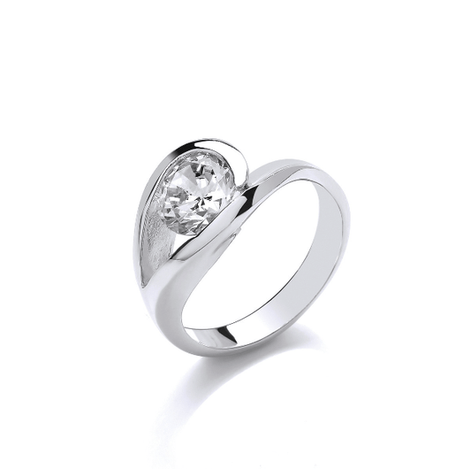 Silver Elegance ring with Cubic Zirconia Ring Cavendish French