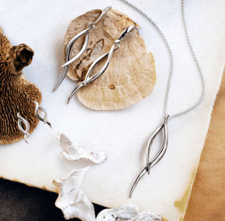 Silver entwine twine twist drop earrings Earrings Kit Heath