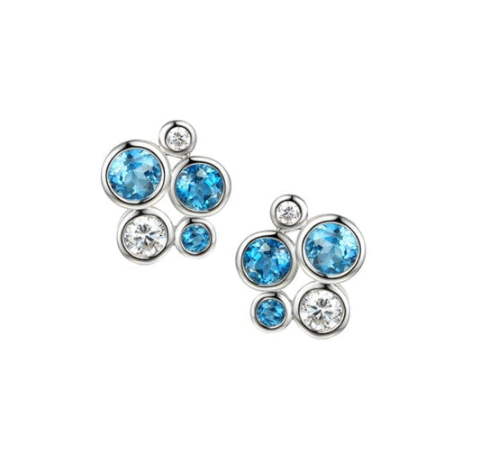 Silver Fantasia Symphony Blue Earrings Earrings Amore