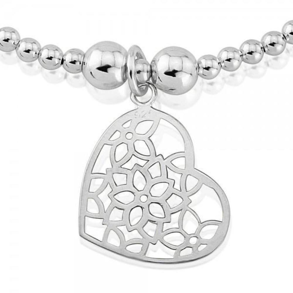 Silver flower heart bracelet Bracelet Trink   