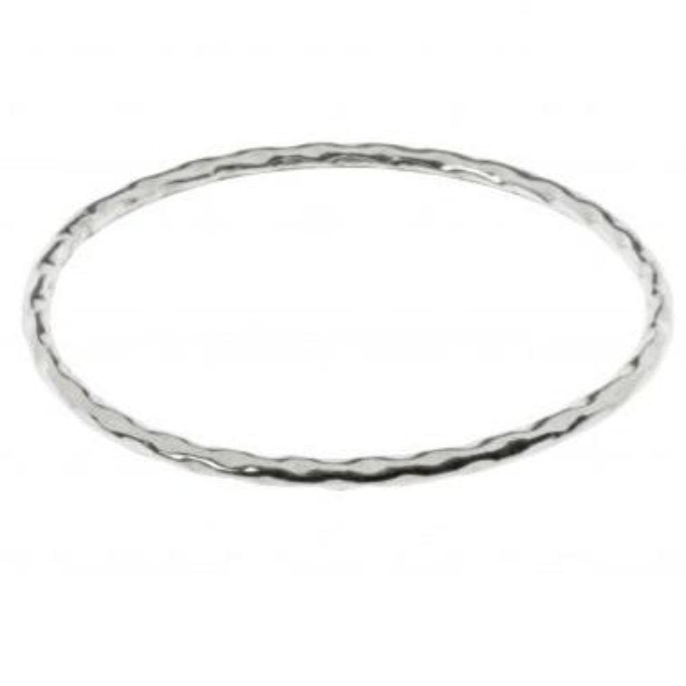 Silver hammered round wire bangle Bangle Rock Lobster Jewellery