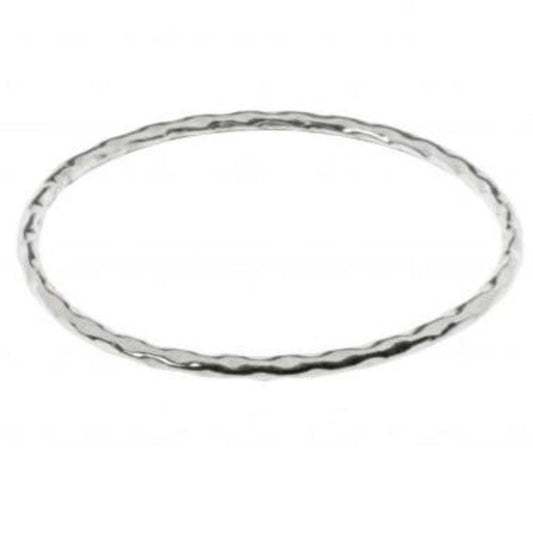 Silver hammered round wire bangle Bangle Rock Lobster Jewellery