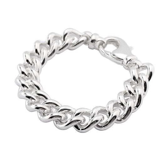 Silver ultra heavy ladies open curb bracelet Bracelet Rock Lobster   