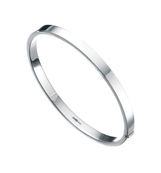 Silver Hinged Square Cut Engravable Bangle Bangle Gecko