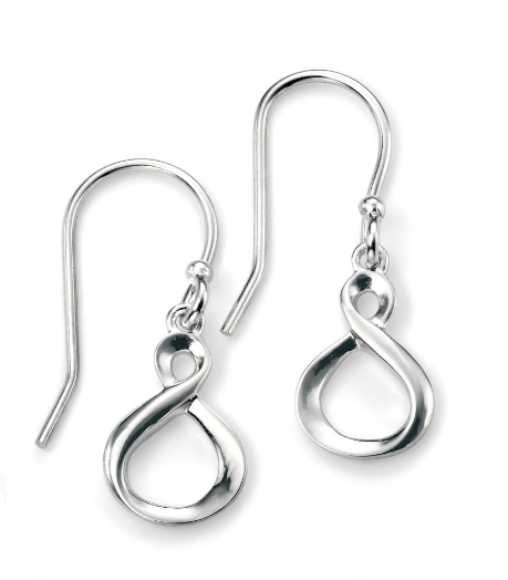 Silver Infinity Loop Drop Earrings Earrings Gecko
