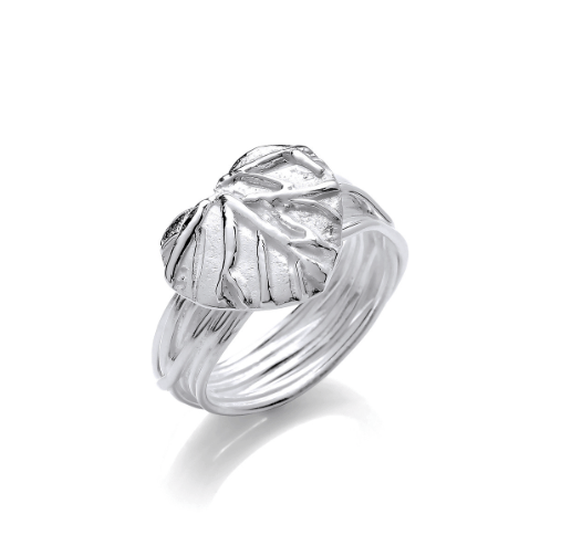 Silver Leaf of Love Ring Ring Cavendish French