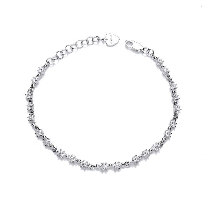 Silver & Mini Cubic Zirconia Stars Bracelet Bracelet Cavendish French