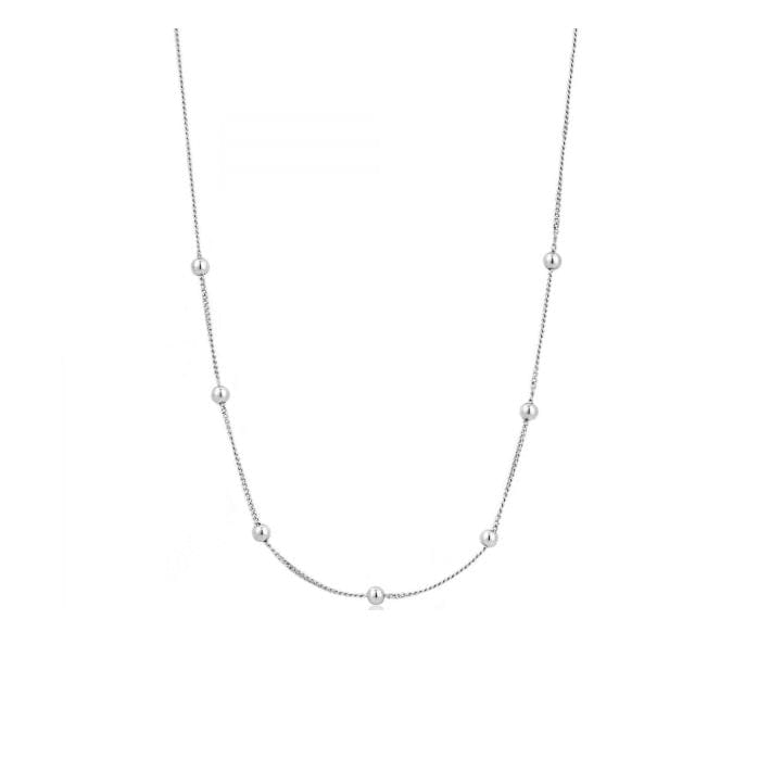Silver modern beaded necklace Necklace Ania Haie