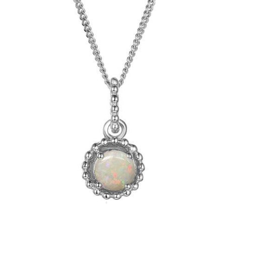 Opal Silver Pendant Oct Birthstone Pendant Amore   