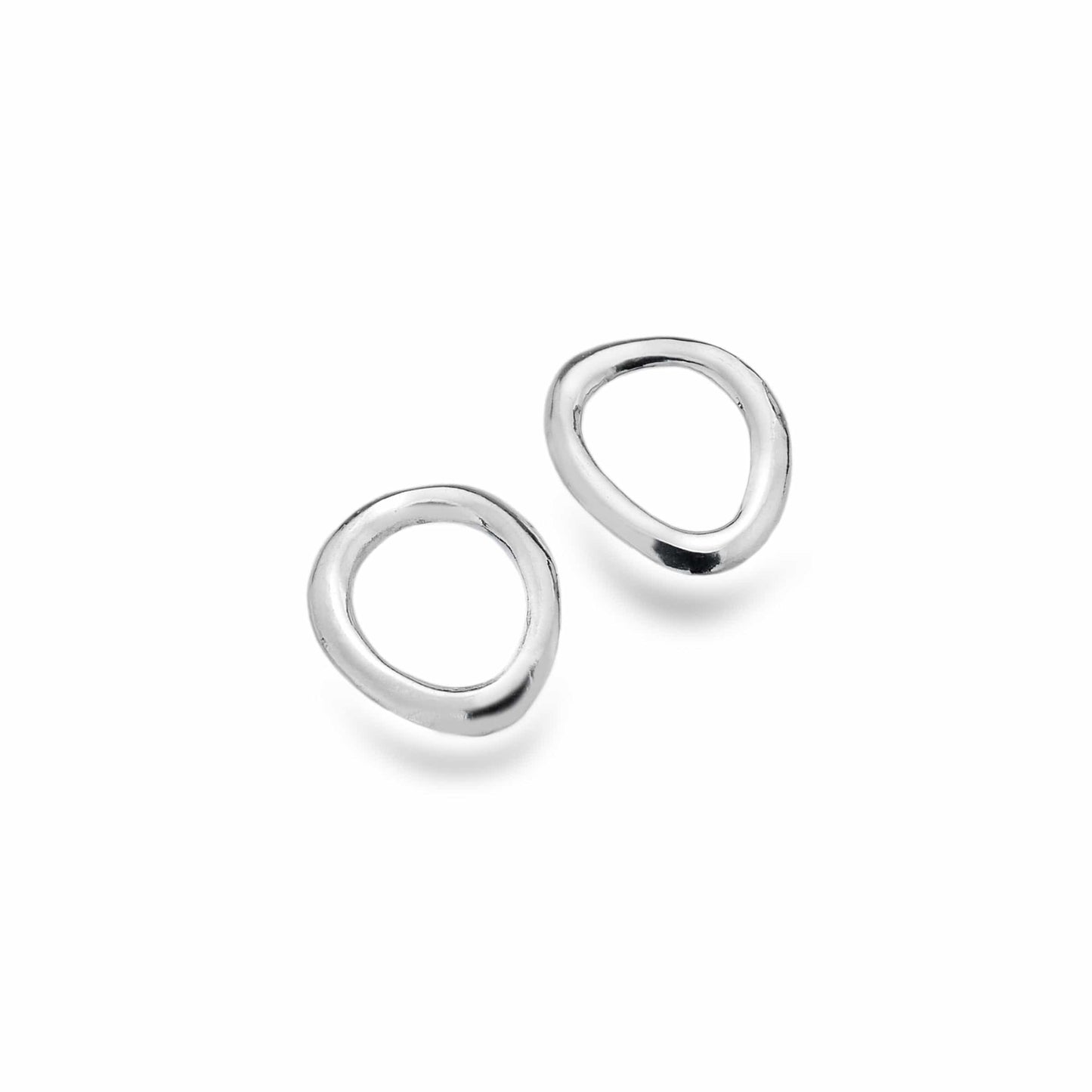Silver organic hoop stud earrings Earrings Sea Gems Ltd
