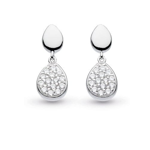 Silver Pebble Glisten Pavé Drop Earrings Earrings Kit Heath