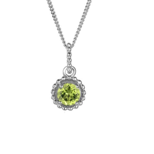 Peridot Silver Pendant Aug Birthstone Pendant Amore   