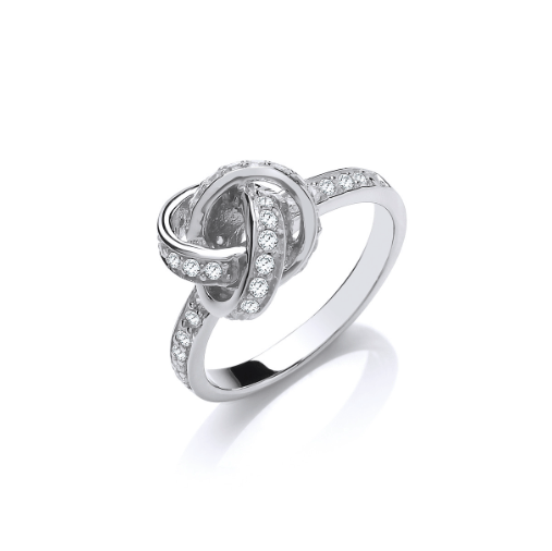 Silver Sparkly Love Knot Ring Ring Cavendish French