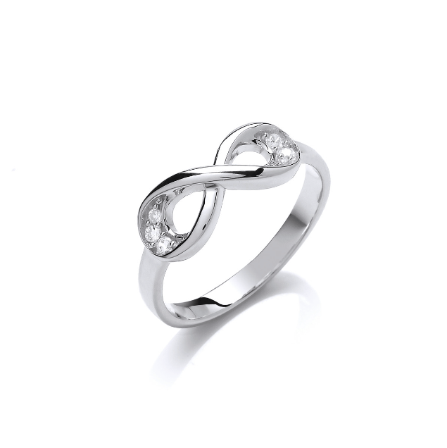 Silver Stone Set Infinity Ring Ring Cavendish French