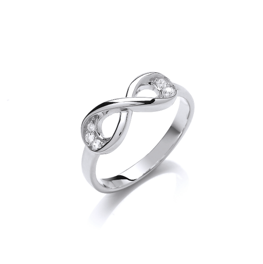 Silver Stone Set Infinity Ring Ring Cavendish French
