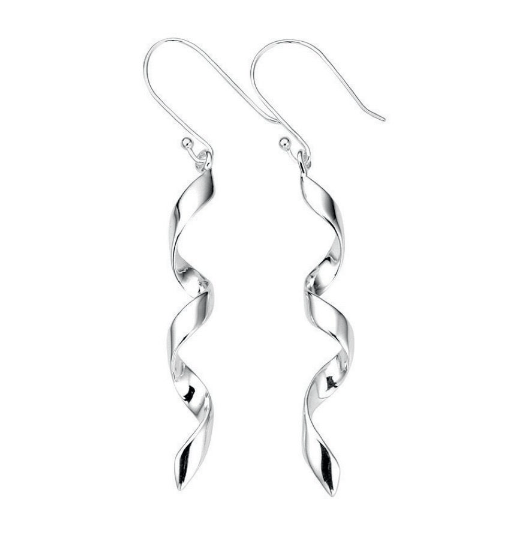 Silver Swirl Drop Earrings Earrings Gecko