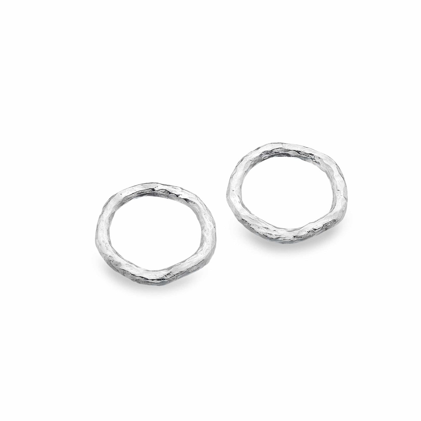 Silver textured hoop stud earrings Earrings Sea Gems Ltd