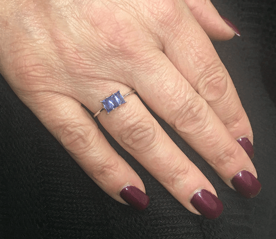 Silver Trio Grande with Tanzanite Cubic Zirconia Ring Cavendish French