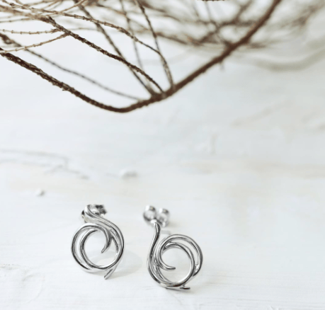 Silver twine helix wrap stud earrings Earrings Kit Heath