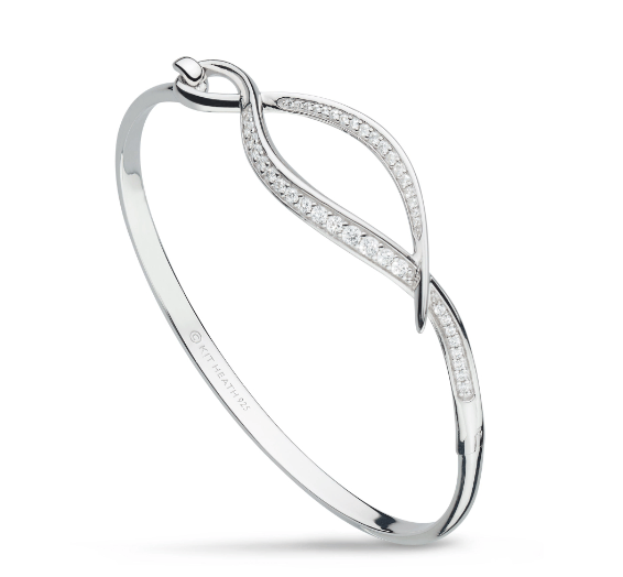 Silver Twine Twist Pavé Hinged Bangle Bangle Kit Heath