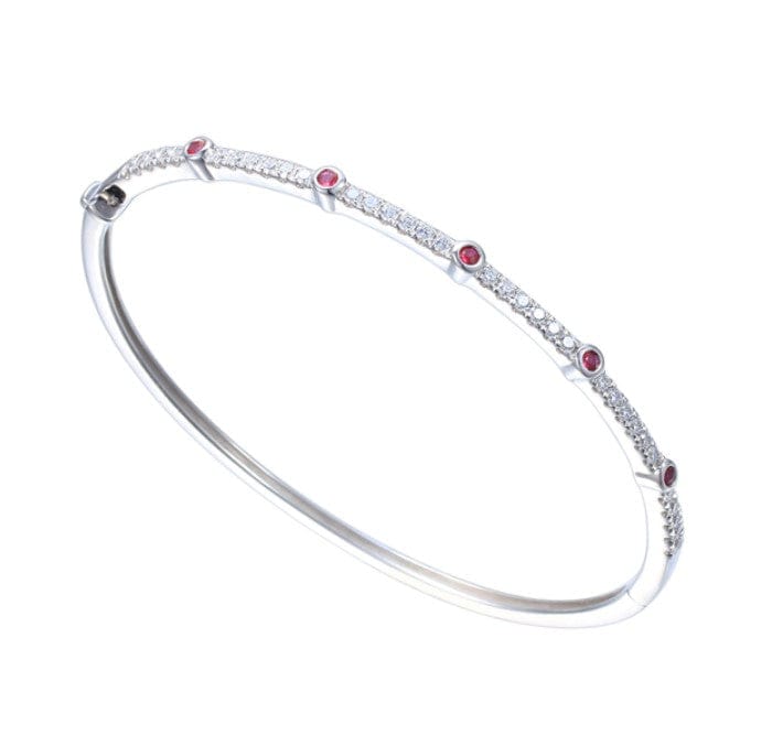 Silver Ultra Red Ruby Bangle Bangle Amore