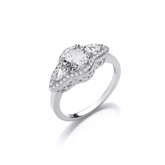 Silver Victorianna Ring with Cubic Zirconia Ring Cavendish French