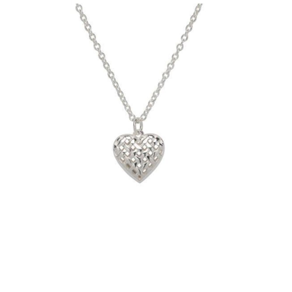 Silver woven heart adjustable pendant Pendant Unique   