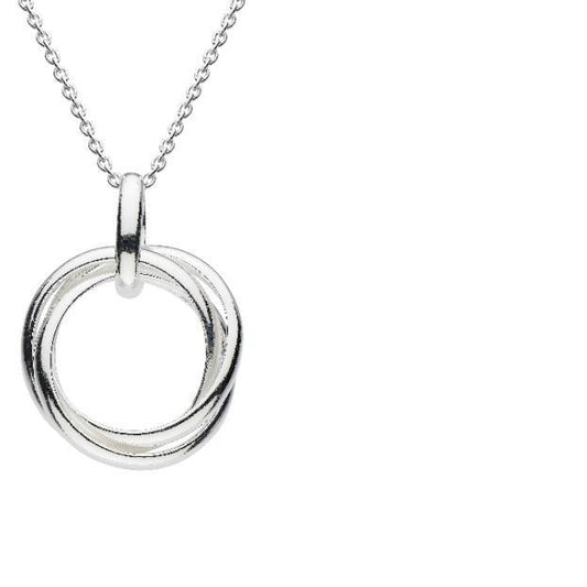 Silver woven trio hoop pendant Necklace DEW   