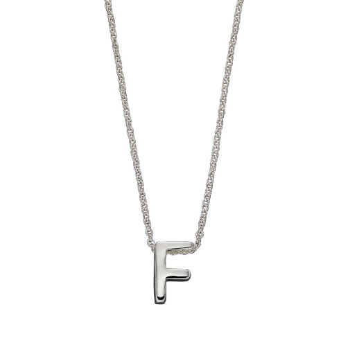 Simple Silver Initial Necklace (A-Z) Pendant Gecko