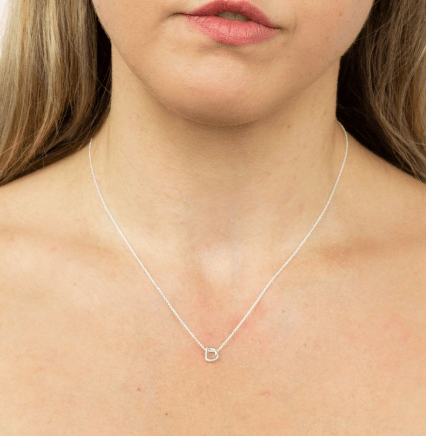 Simple Silver Initial Necklace (A-Z) Pendant Gecko