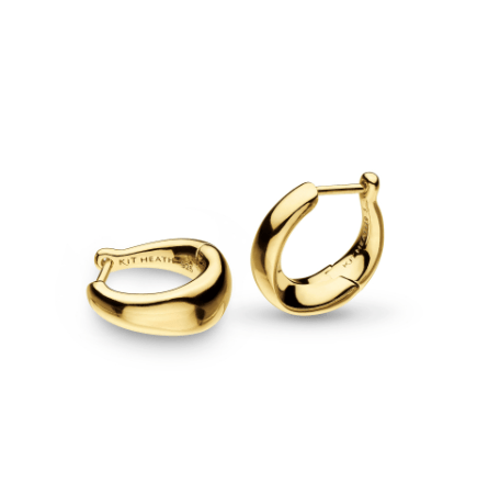 Small Cirque Golden Hinged Huggie Hoop Earrings Earrings Kit Heath