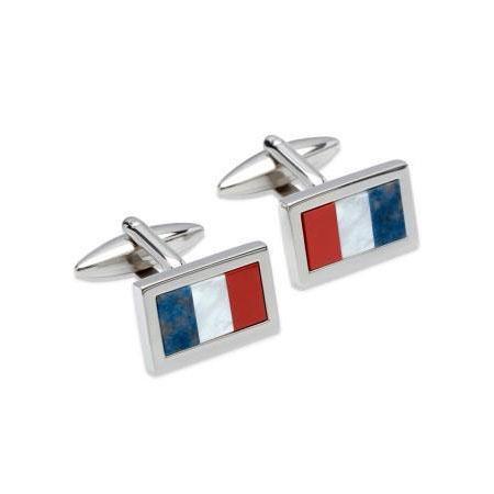 Steel red white and blue rectangle cufflinks Cufflinks Rock Lobster Jewellery   