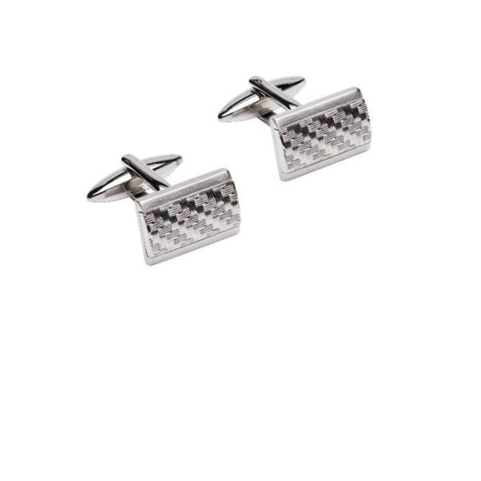 Steel woven pattern rectangle cufflinks Cufflinks Unique   