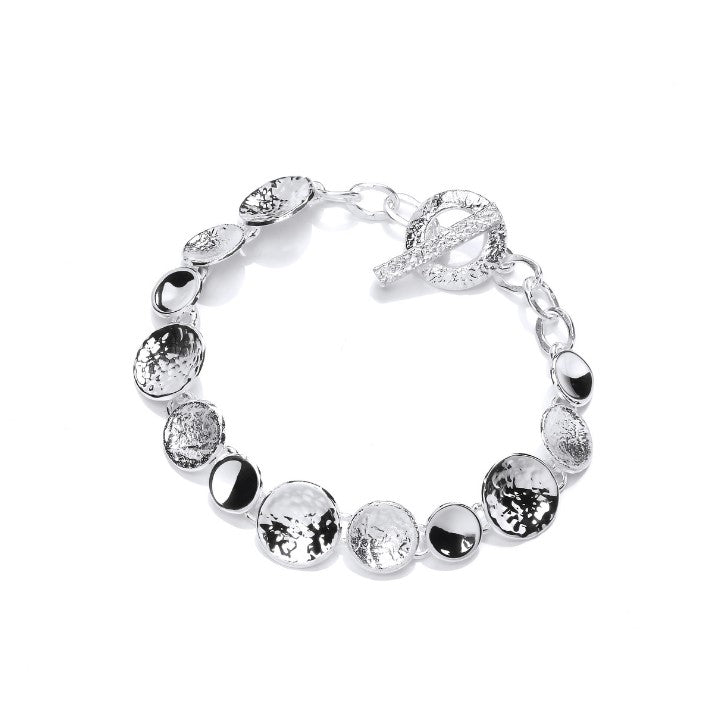 Silver Textured Discs Bracelet bracelets Cavendish French