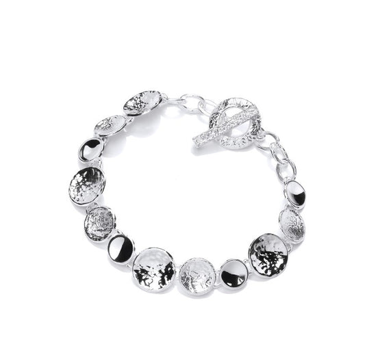 Silver Textured Discs Bracelet bracelets Cavendish French